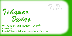 tihamer dudas business card